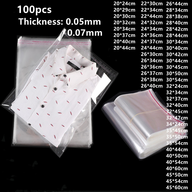 Cellophane Wrap Clear - 100 pces saco de plástico claro