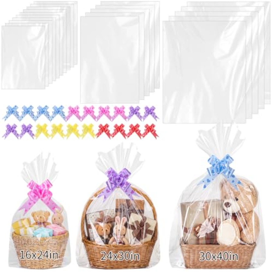 Cellophane Wrap Clear - 20 Sacos Grandes de Celofane em