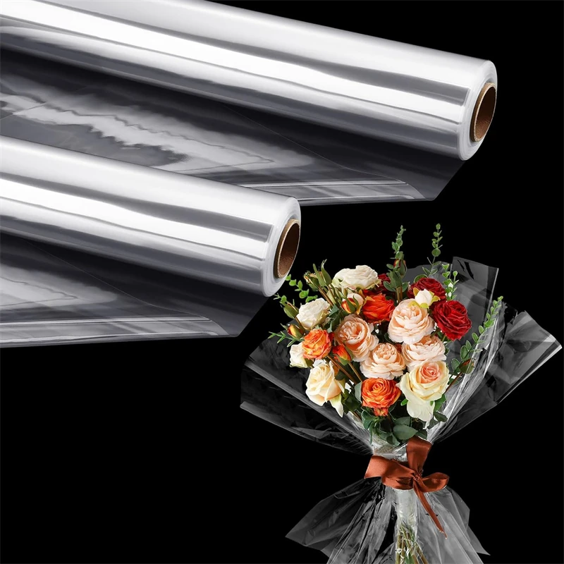 Cellophane Wrap Clear - Rolo de celofane transparente para embrulho