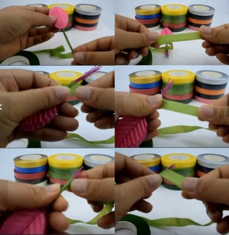 5 pçs 30 jardas auto-adesivo f - Floral Tape Green avaliação e preço