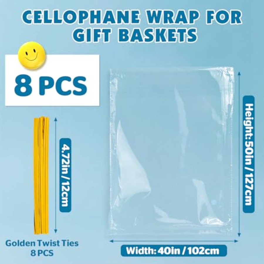 8 Sacos Grandes de Celofane, 4 - Cellophane Wrap Clear avaliação e preço