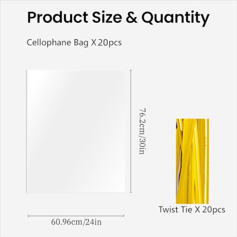 20 Sacos de Celofane Transpare - Cellophane Wrap Clear avaliação e preço